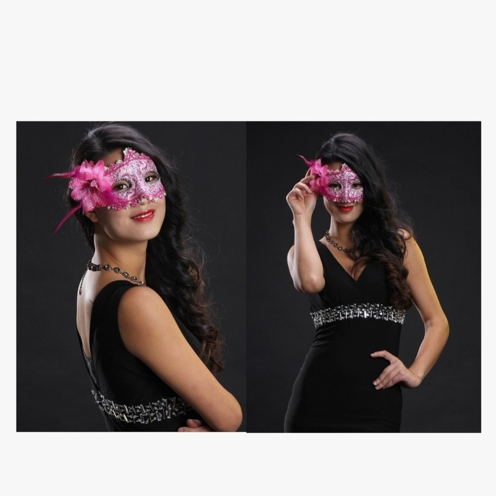 Colorful Lace Masquerade Masks Set - Picture 8 of 12